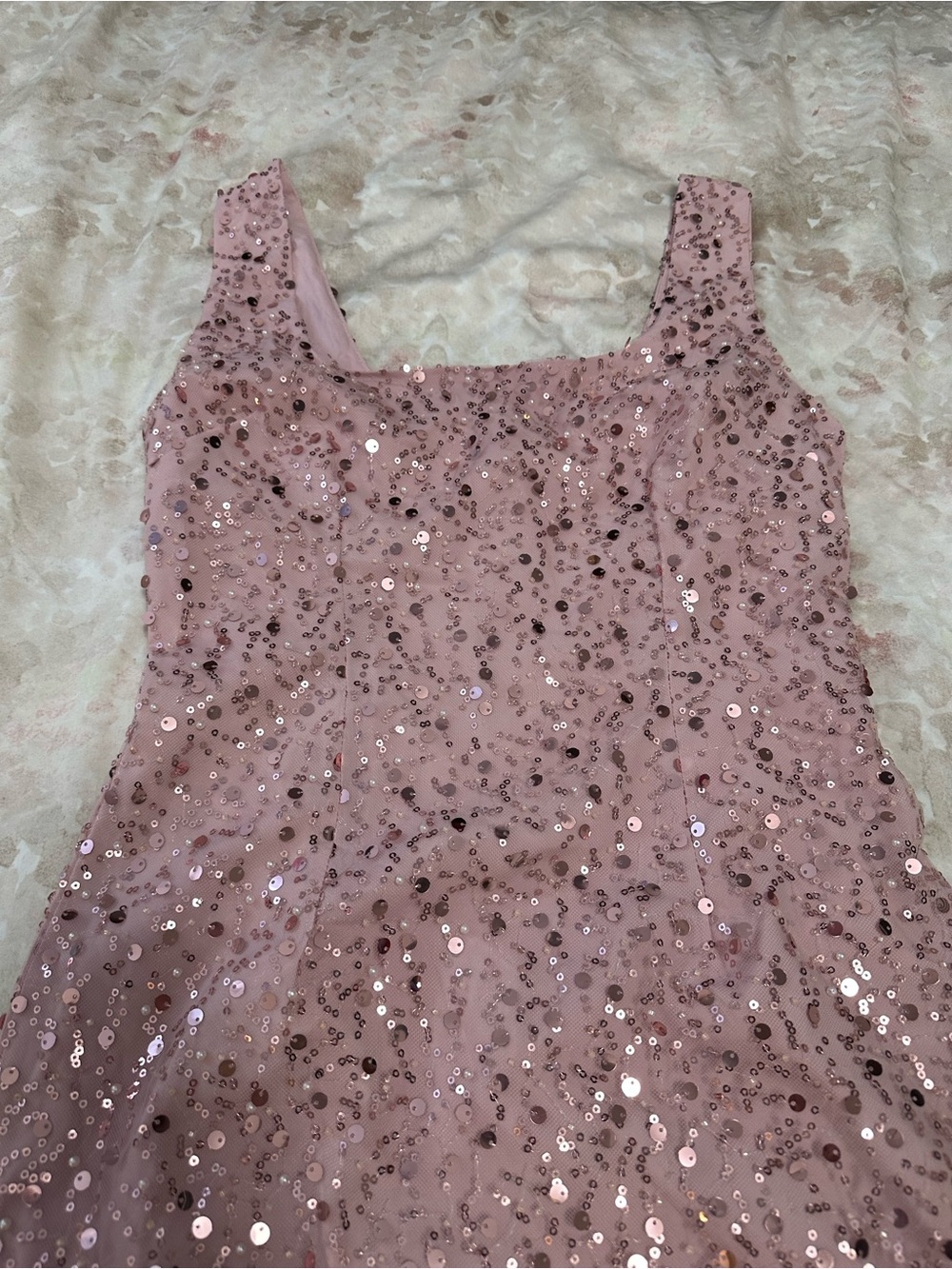Sparkle Feather-Trim Pink Party Dress - Picture 3 of 7